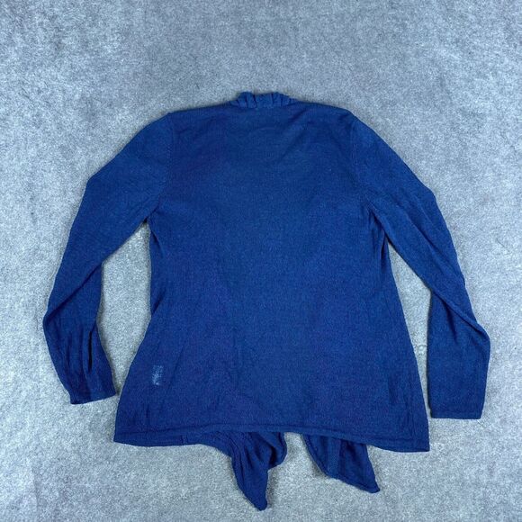 Eileen Fisher Sweater Womens Petite Large Blue Linen Blend Cardigan Long Sleeve - Picture 8 of 11